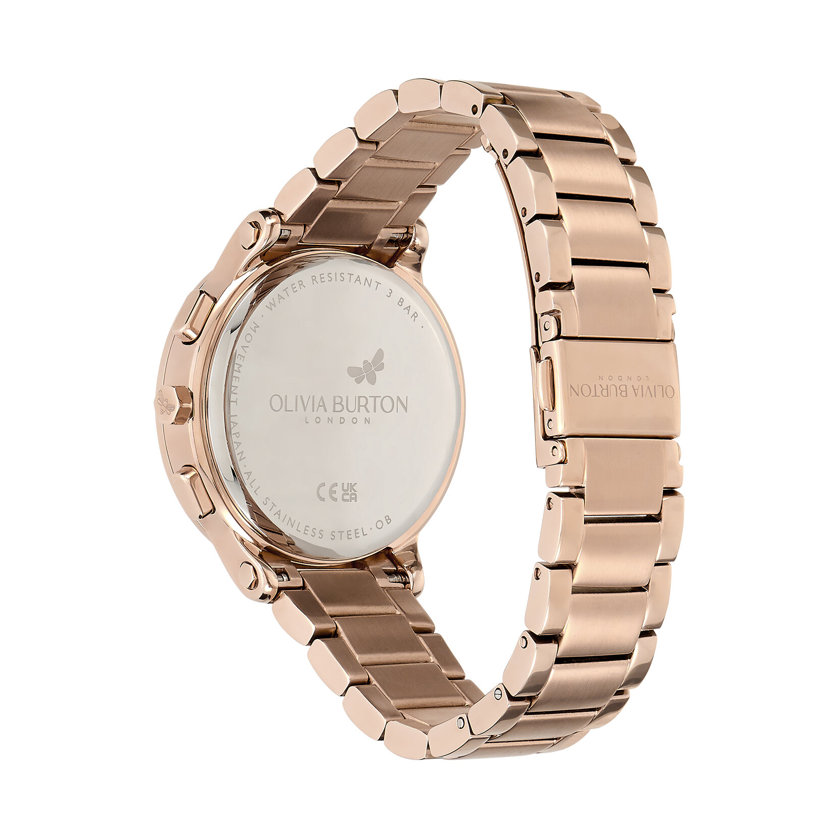 Montre multifonction Rose pastel et Or rose 38 mm