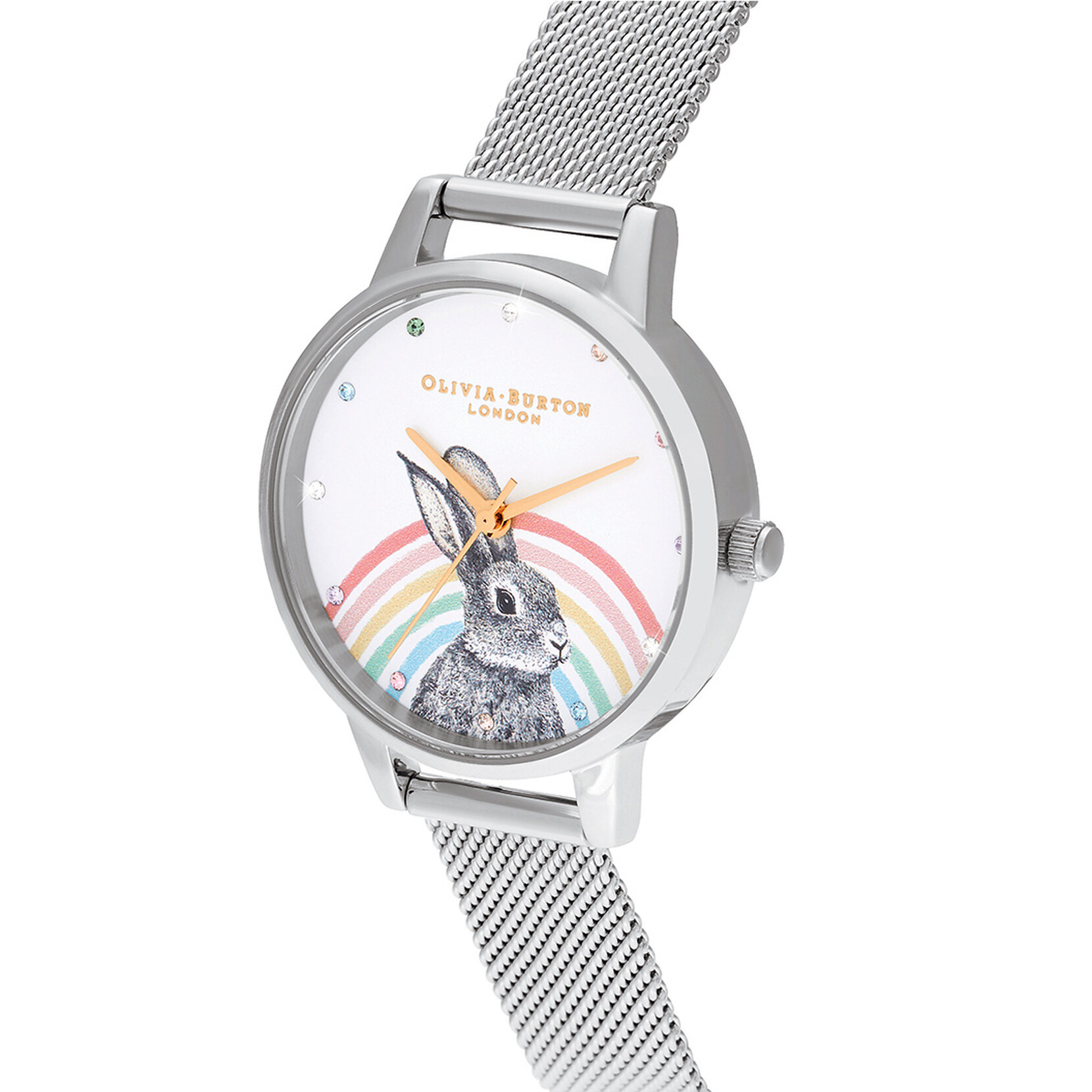 Rainbow Bunny et bracelet milanais or et argent