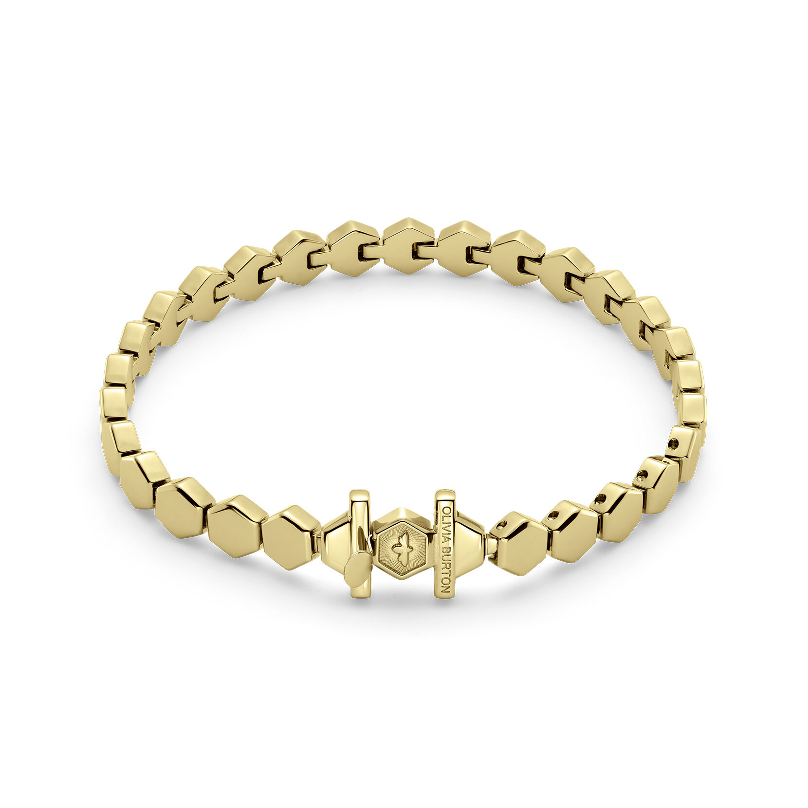 Petite Honeycomb Gold Plated Cuff Bracelet