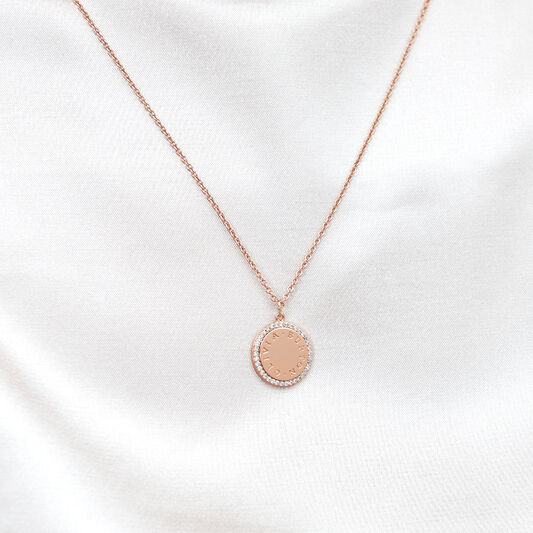 Bejewelled Classics Rose Gold Disc Necklace
