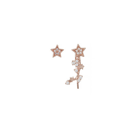 Celestial Crawler & Stud Rose Gold Earring