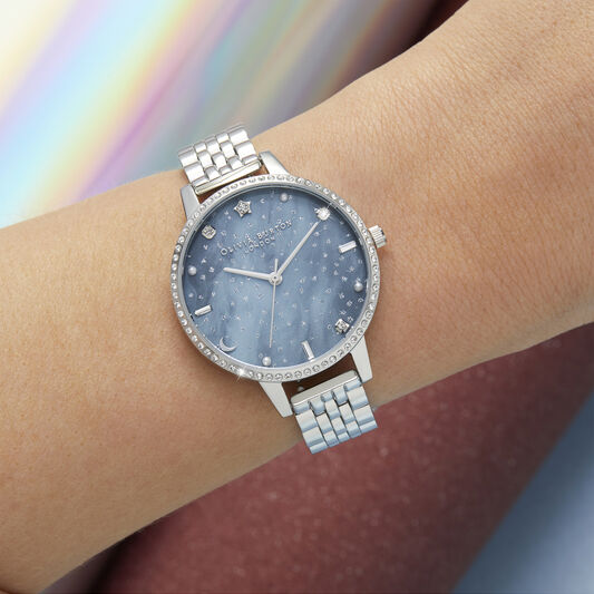 Celestial 34mm Night Sky & Silver Bracelet Watch