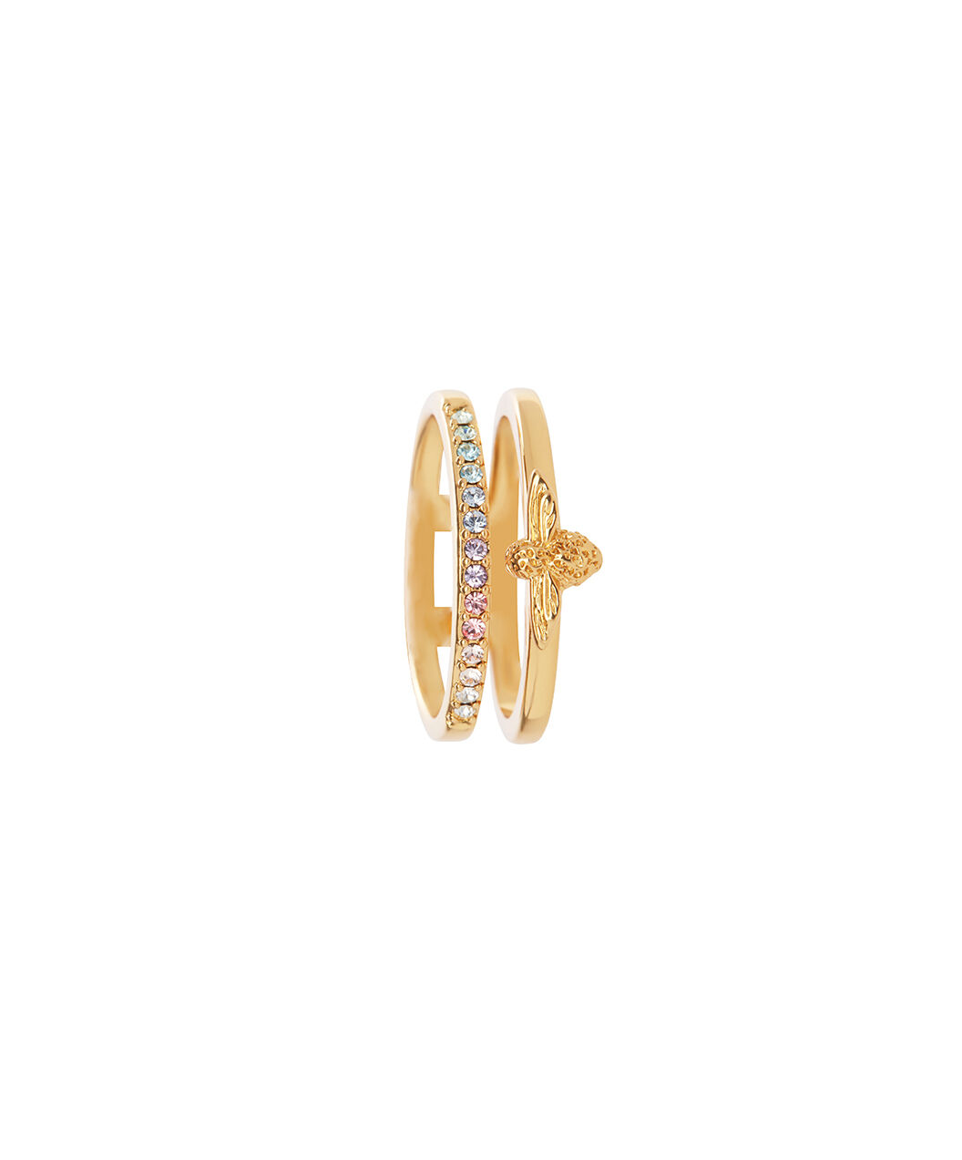 Rainbow Bee Ring Gold