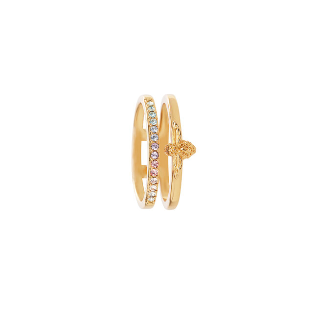 Rainbow Bee Gold Ring