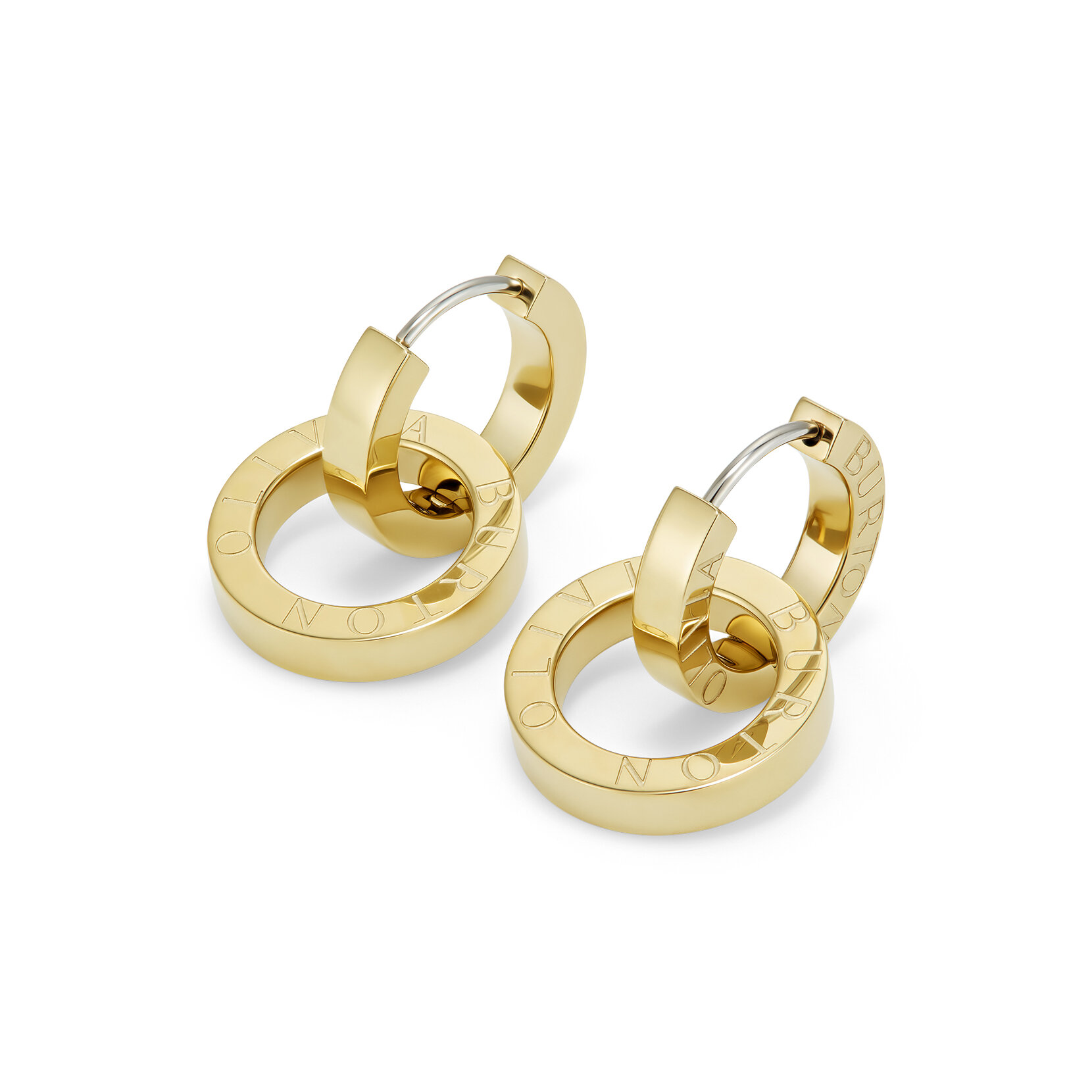 Honeycomb Toggle Gold Plated Hoop Earrings