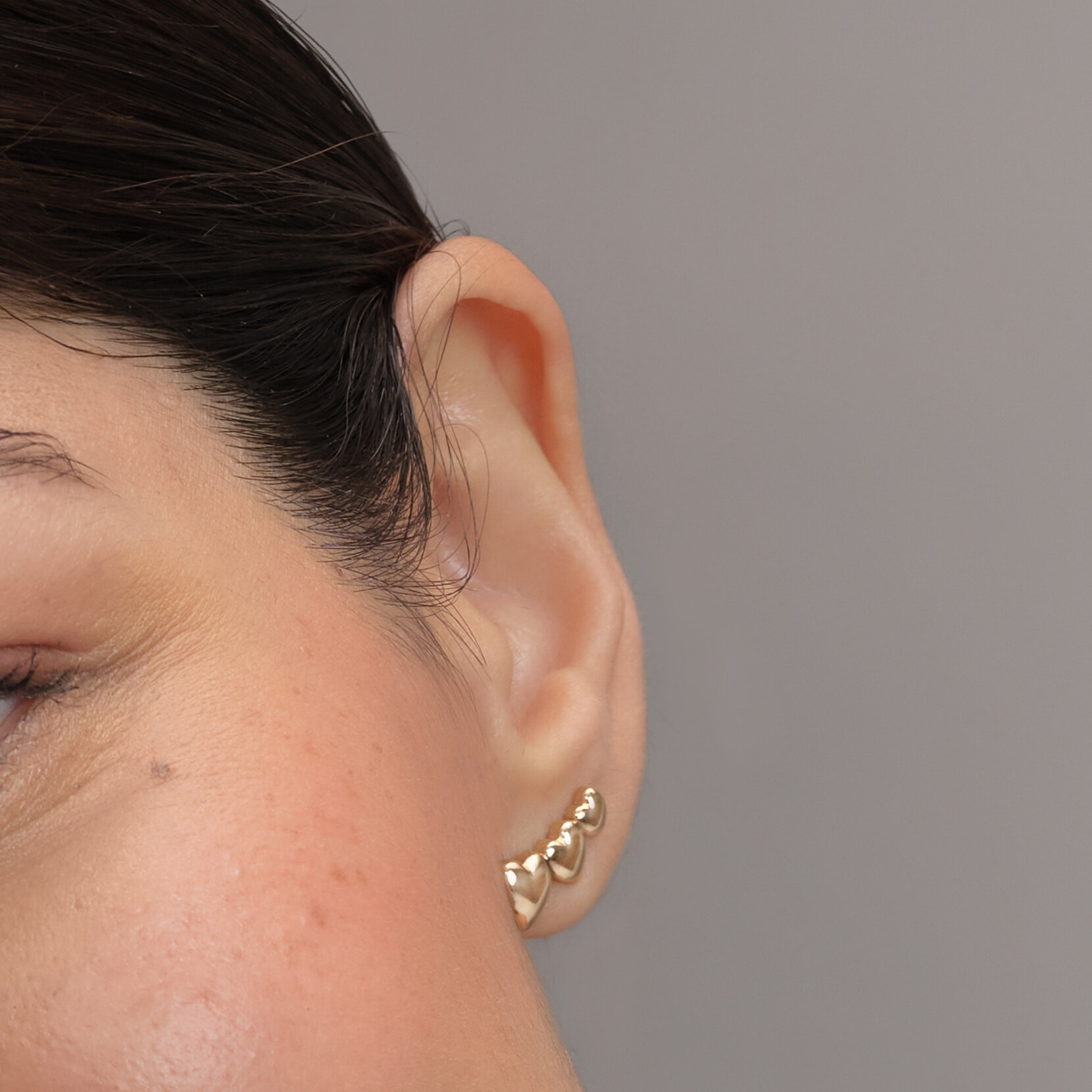 Mini Heart Rose Gold Plated Stud Earrings