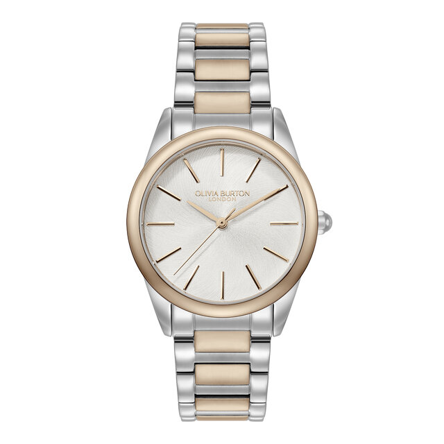 34mm Glowful White & Two Tone Bracelet Watch