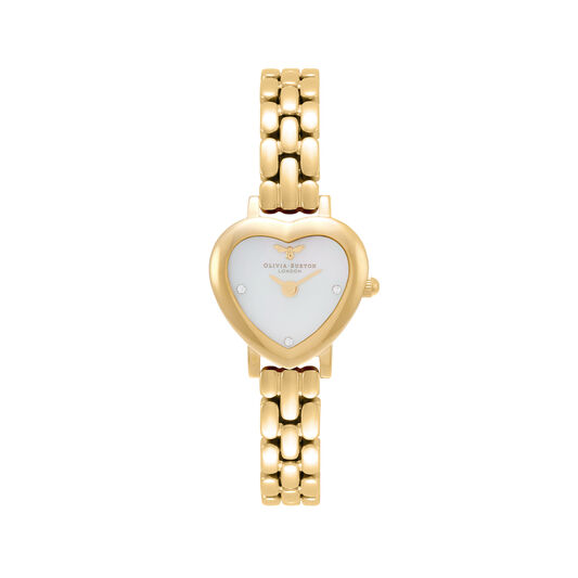 Meant to Bee Mini Dial Heart Mother of Pearl & Gold Bracelet Watch