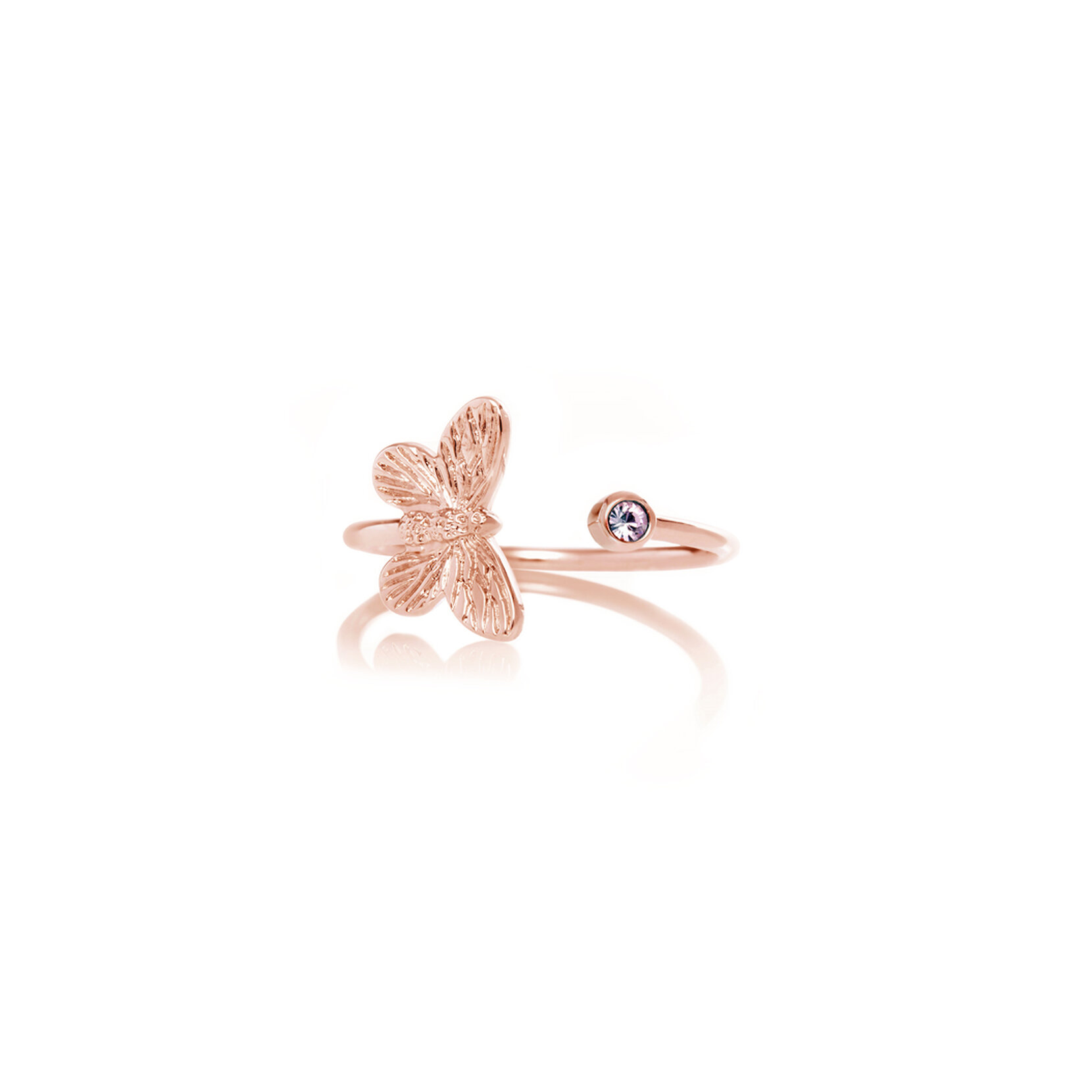 Bejewelled Butterfly or rose et tanzanite