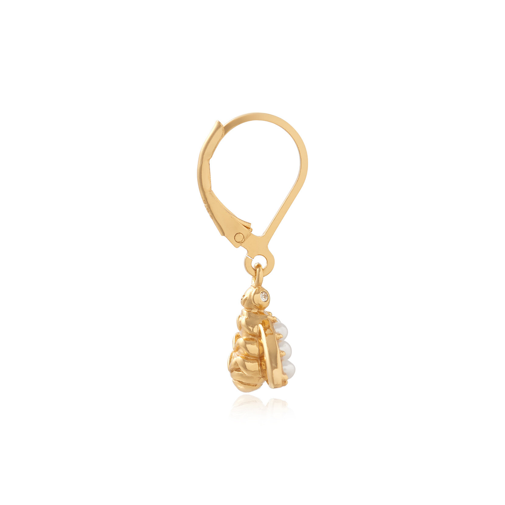 Gold Bee Lever Back Hoops