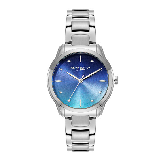 Montre-bracelet Colourwave bleu d&eacute;grad&eacute; et argent 36 mm
