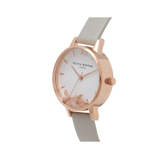 Busy Bees Grey & Rose Gold Watch