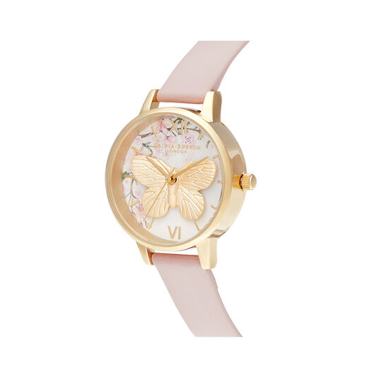 Pretty Blossom 3D Butterfly Vegan Rose & Gold Watch