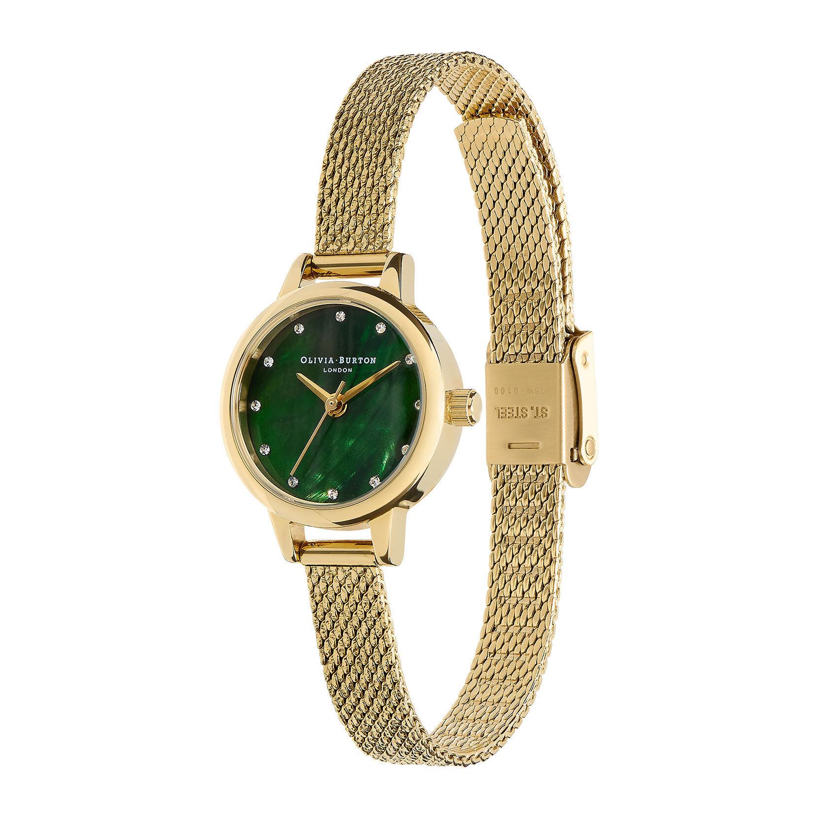 23mm Green & Gold Mesh Watch