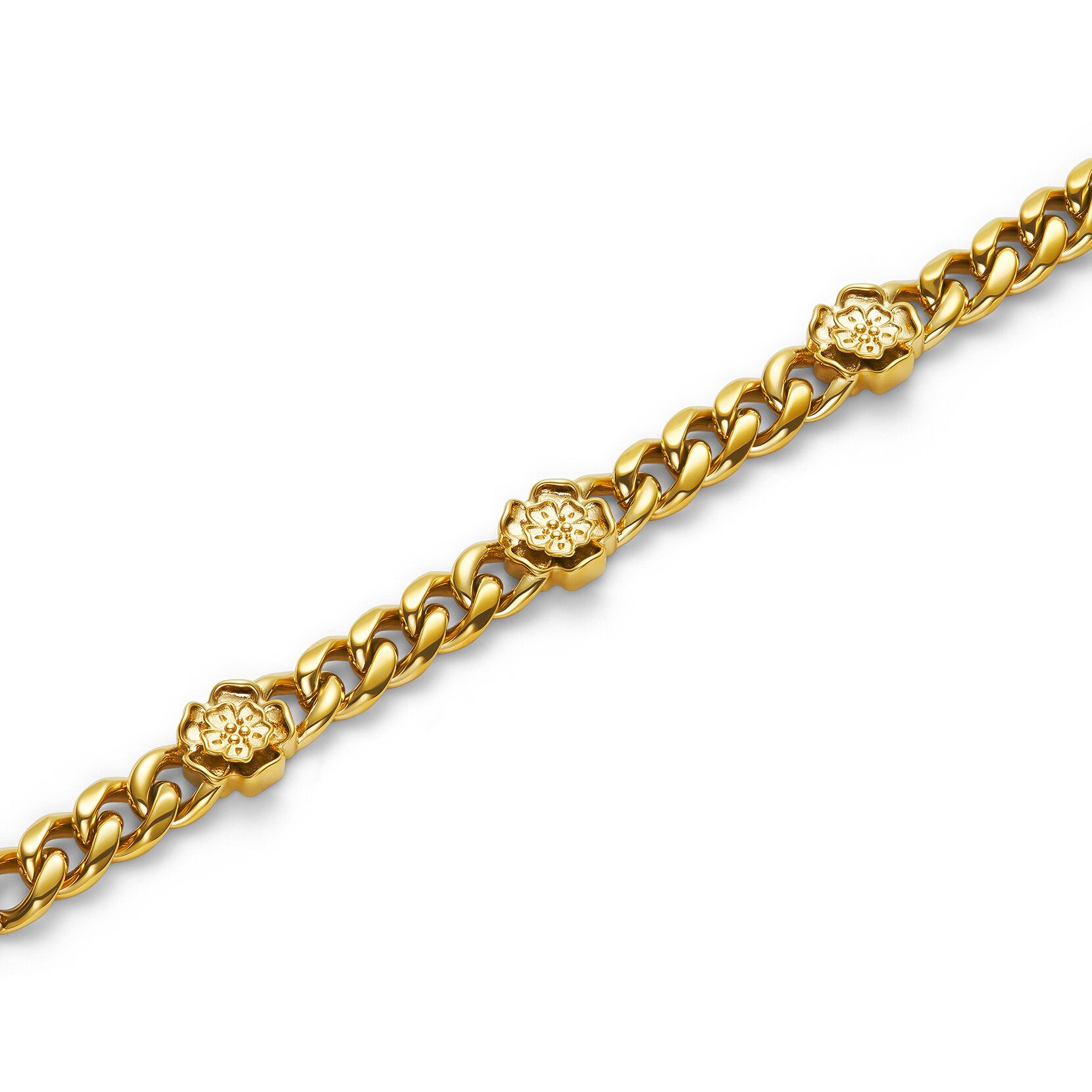 Tudor Rose Gold Plated Link Chain Bracelet
