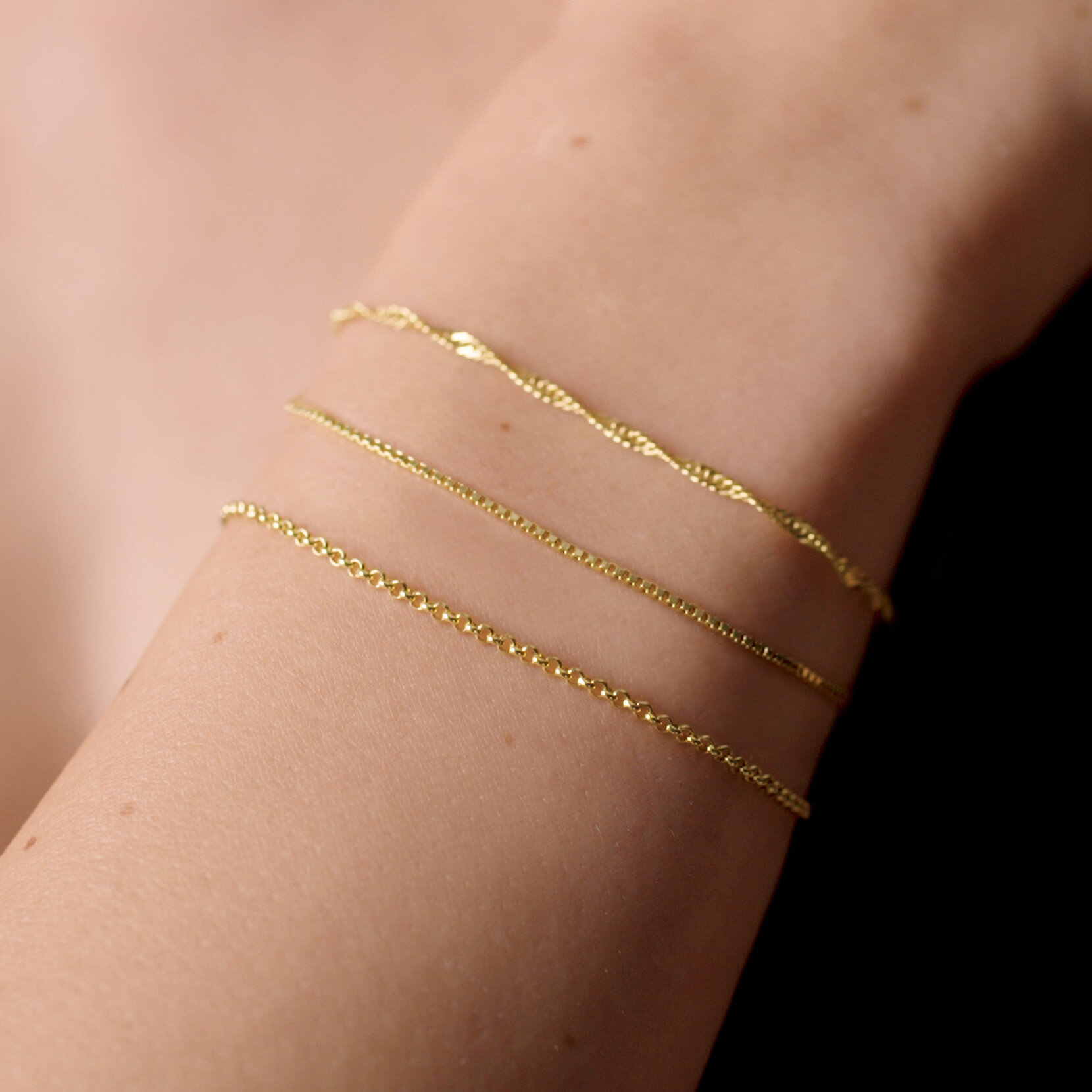 Petite Rolo Gold Plated Chain Bracelet