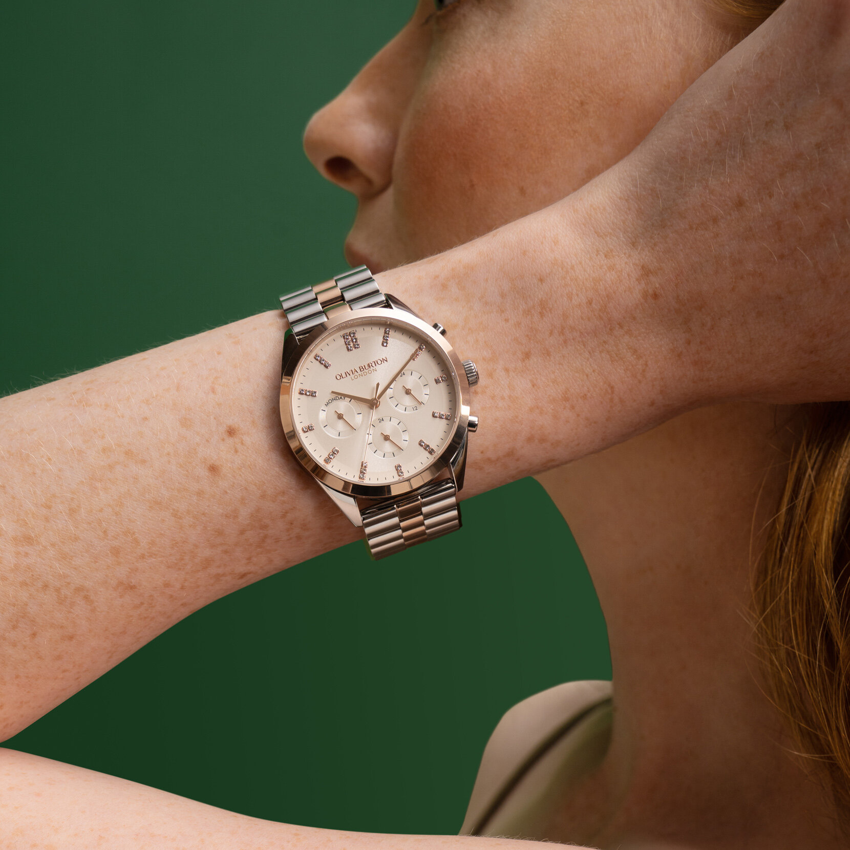 38mm City Classic Multifunction Two Tone Bracelet Watch