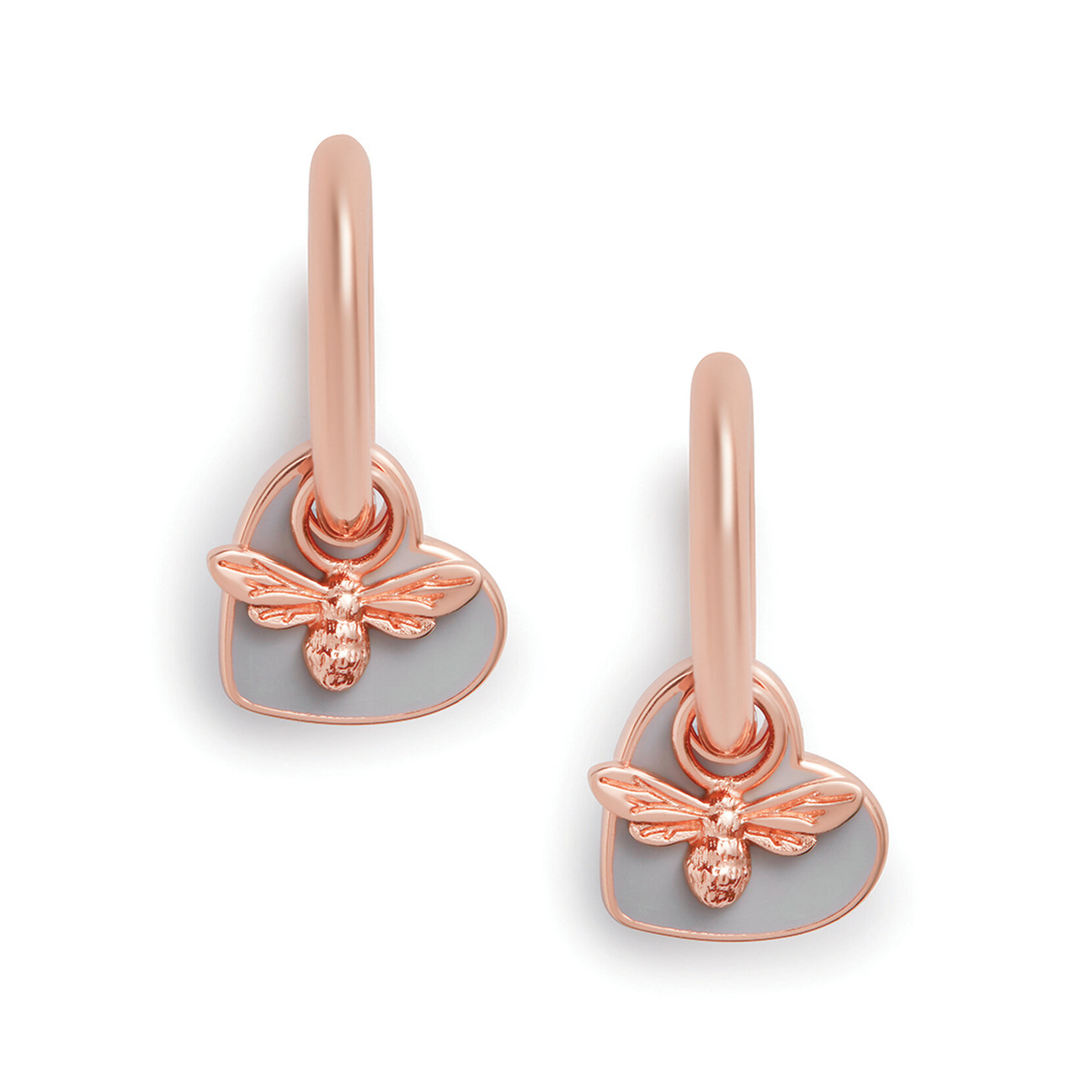 Créoles You have my Heart gris et or rose 