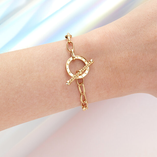 Bejewelled T-Bar Bracelet Gold
