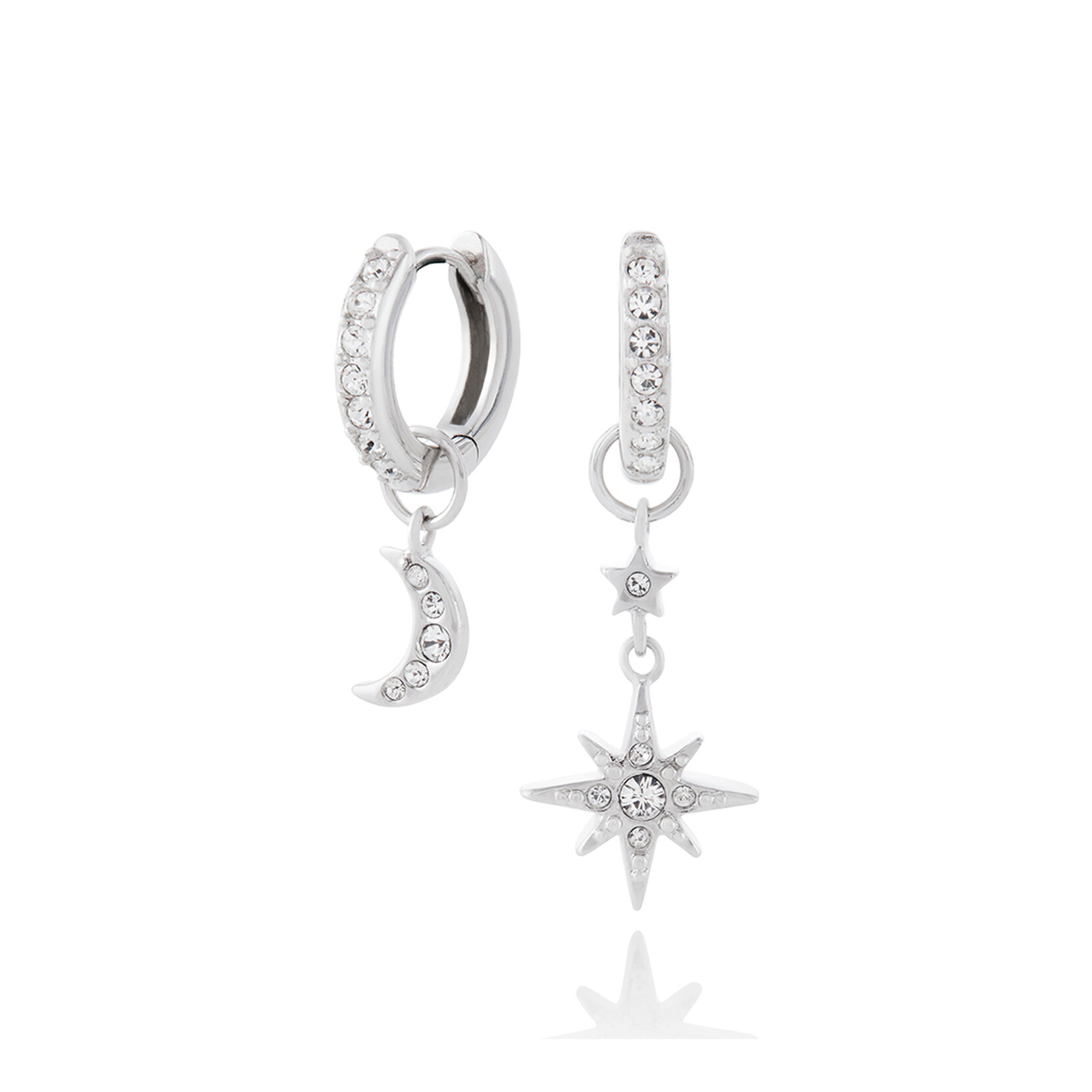 Créoles Moon & Star argent