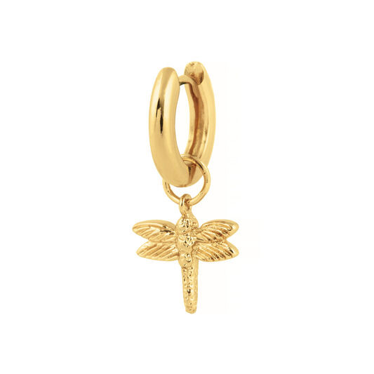 Gold Dragonfly Huggie Charm