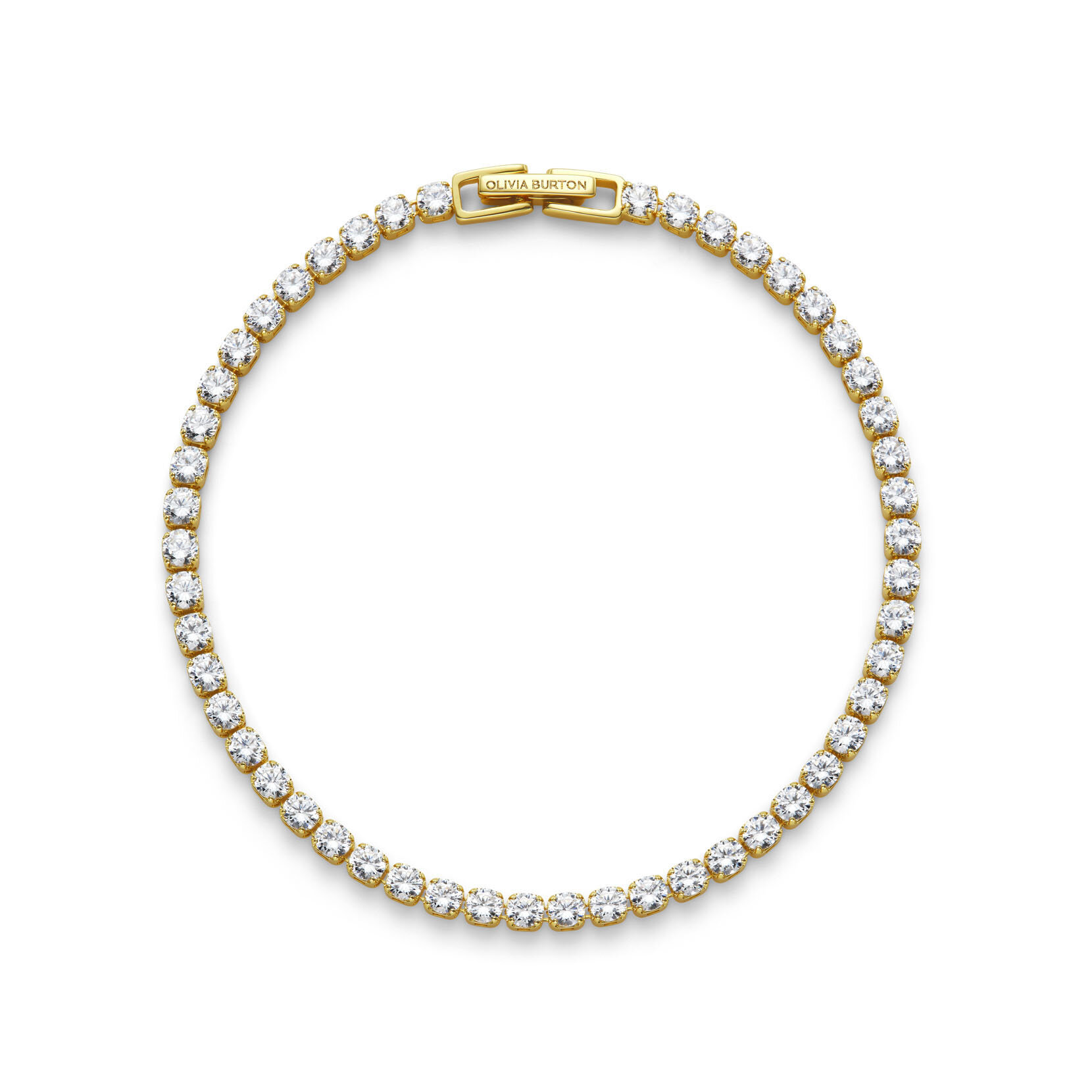 Crystal Gold Plated Tennis Bracelet
