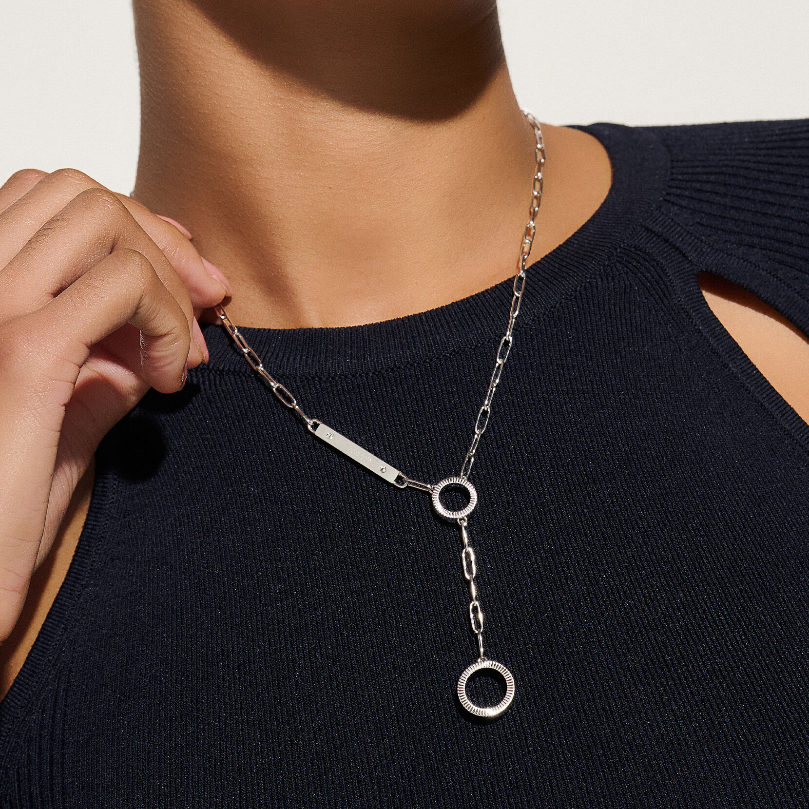 Linear Silver Necklace