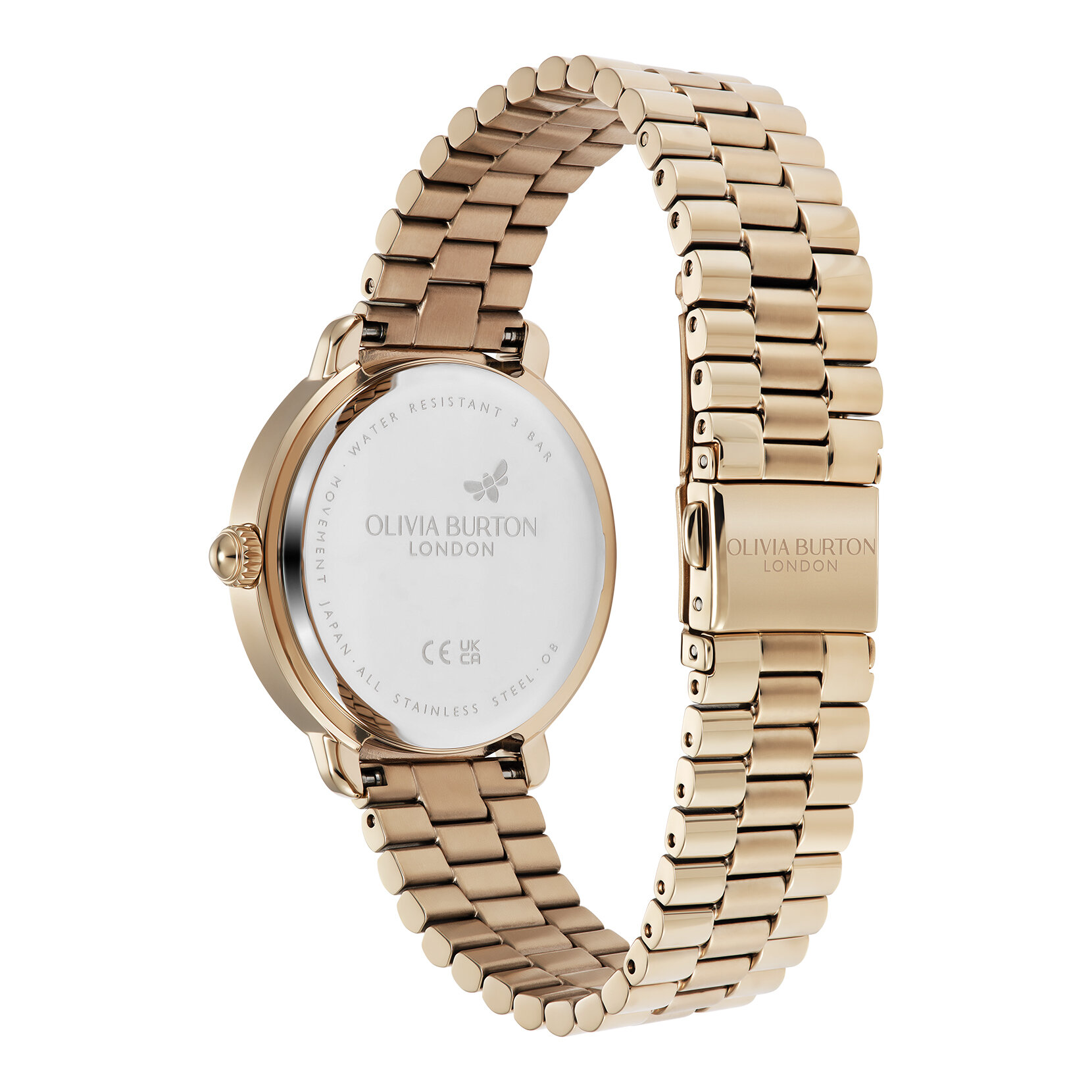 36mm Vintage Floral Rose Gold Bracelet Watch