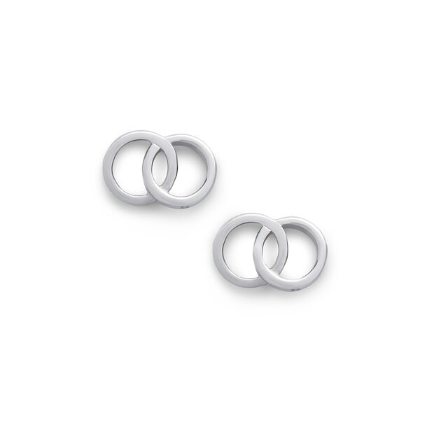 Silver Interlink Stud Earrings