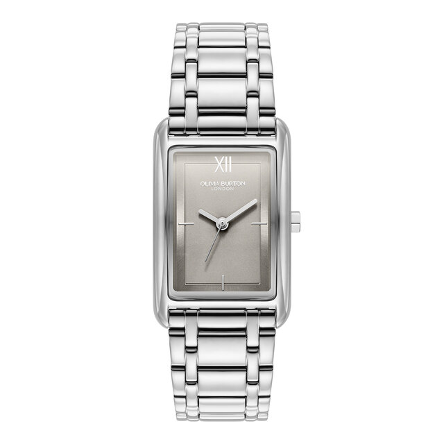 Bracelet de Montre Grove 23mm Gris tourterelle & Argent