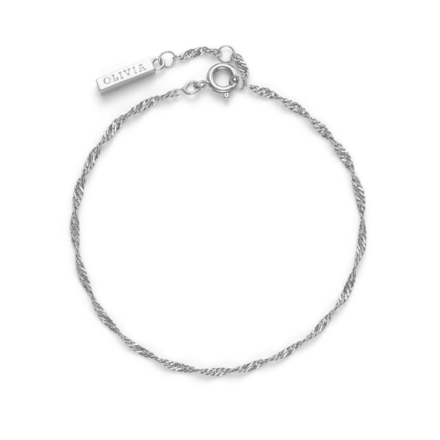 Twisted Rope Silver Tone Chain Bracelet