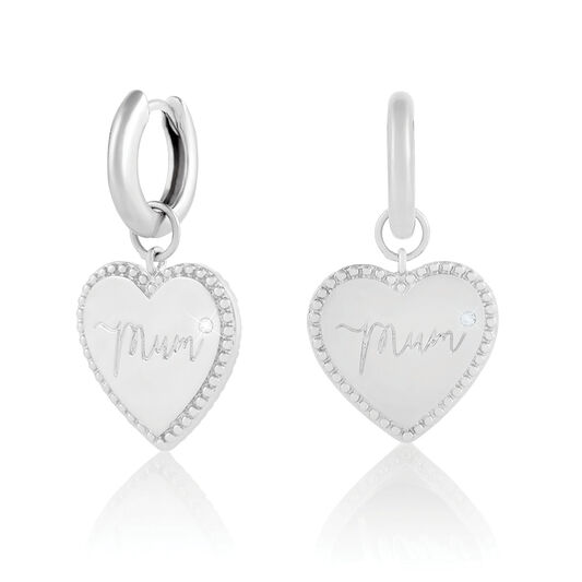 Made for Mum Huggie Hoops Silver