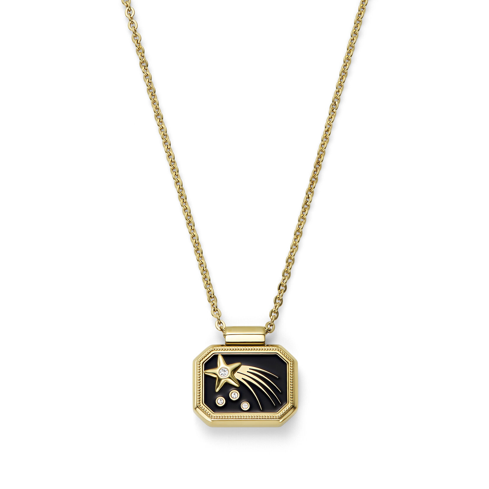 Shooting Star Onyx Gold Plated Necklace