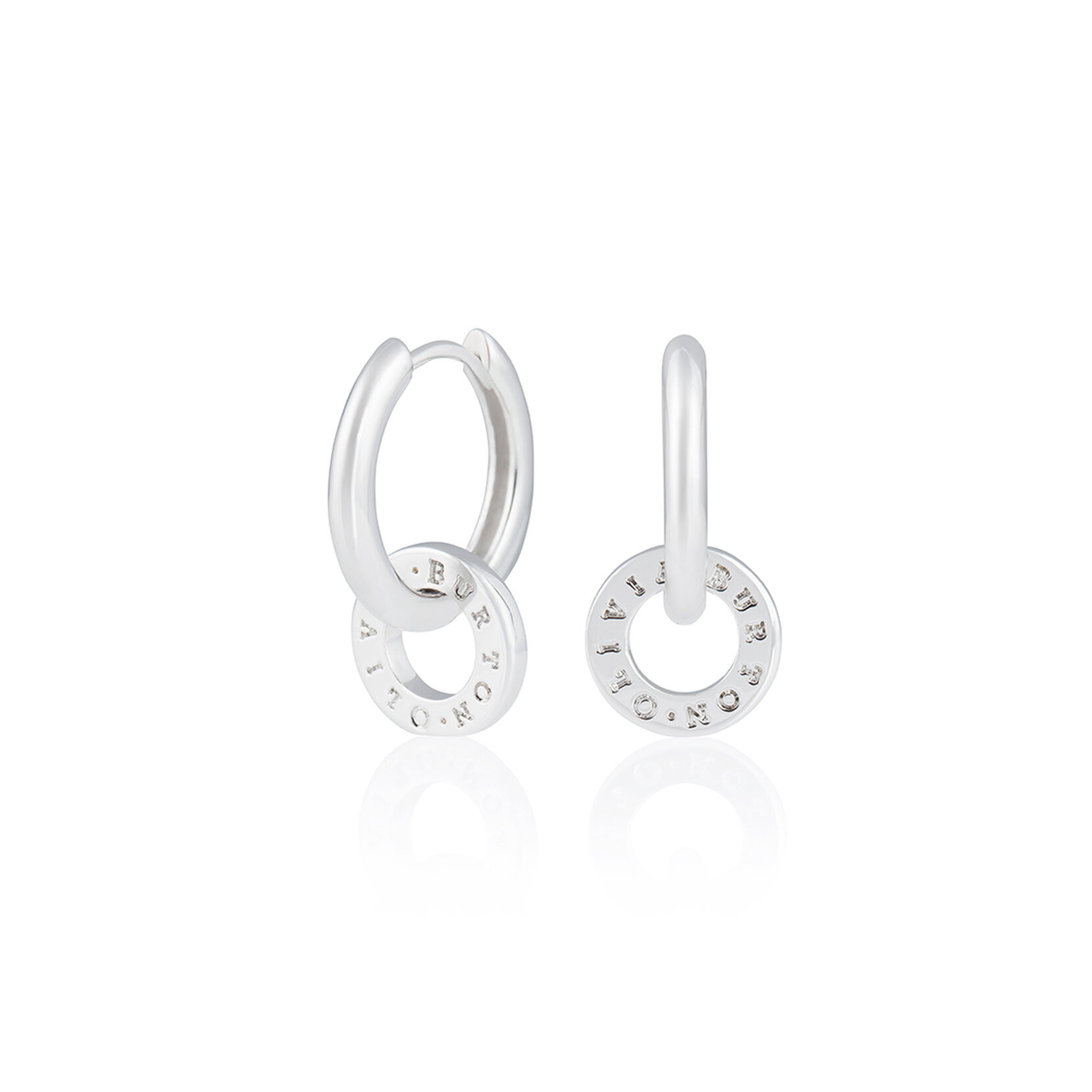 Silver Interlink Huggie Hoops
