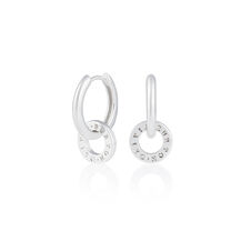 Silver Interlink Huggie Hoops