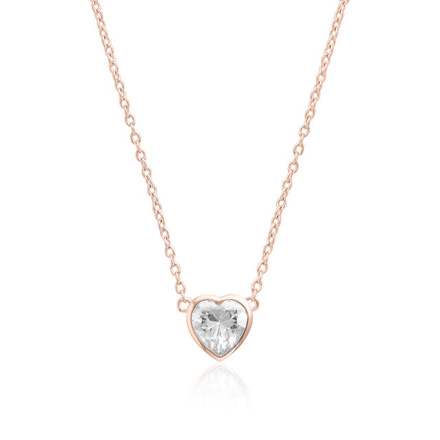 Collier Classic Crystal Heart or rose