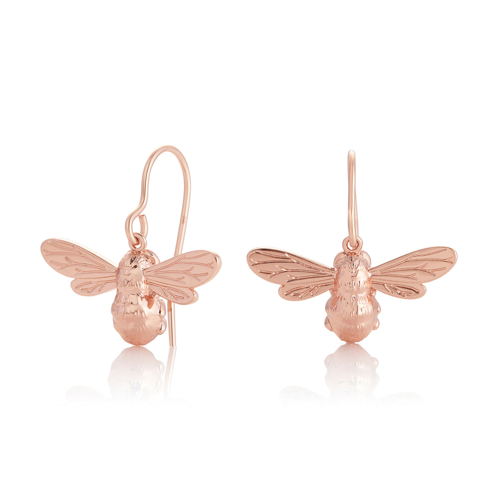 Lucky Bee Rose Gold Bee Earrings
