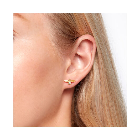 Celebration Gold & Blue Zircon Bee Studs