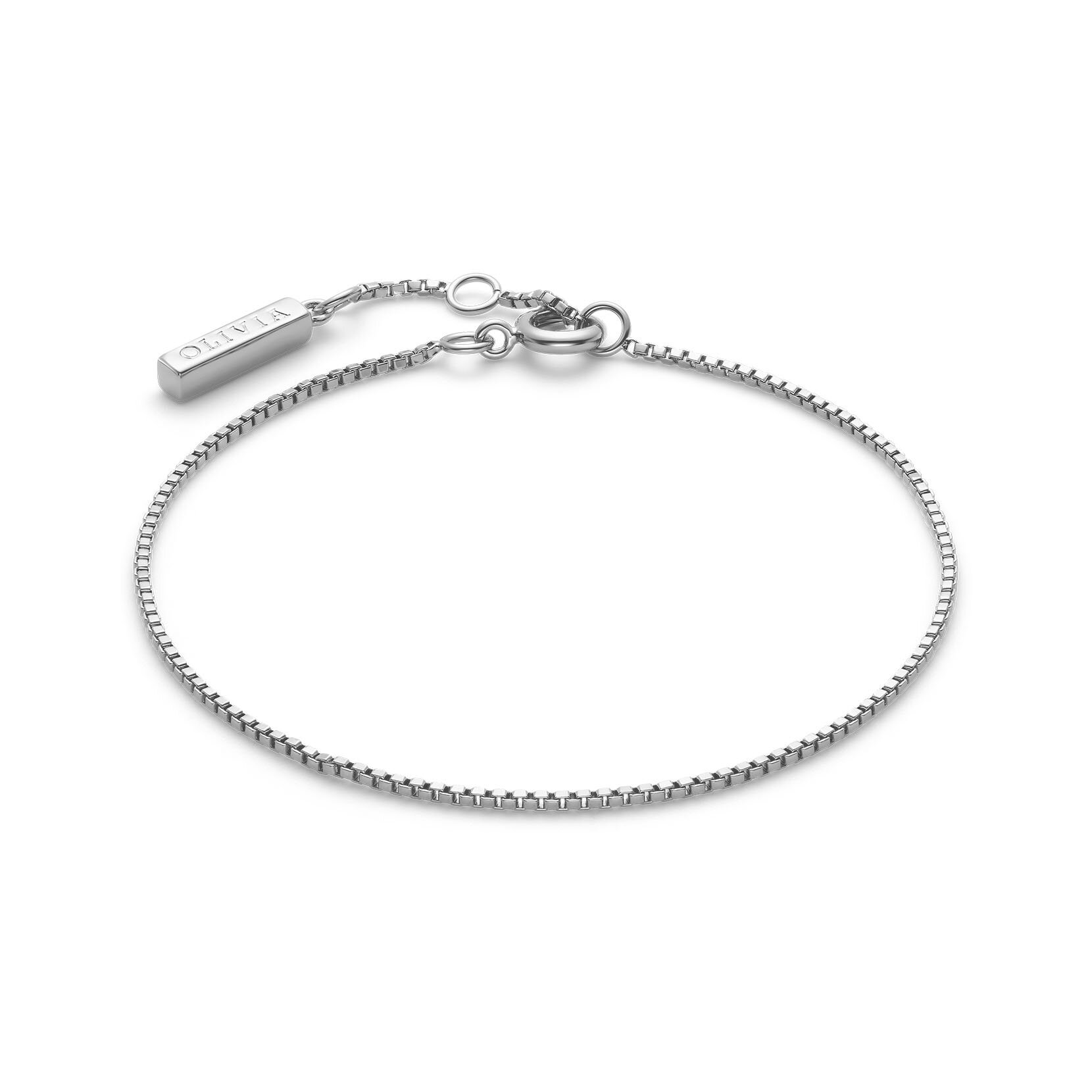 Venetian Silver Tone Box Chain Bracelet