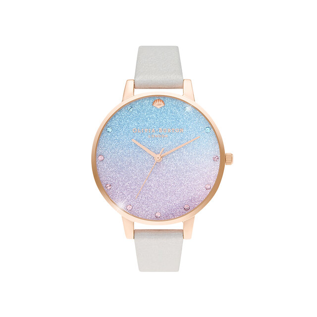 Glitter Ombre Big Dial Shimmer Pearl & Rose Gold Watch