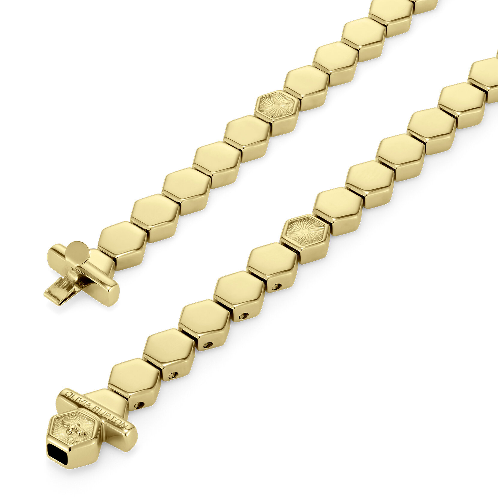 Petite Honeycomb Gold Plated Cuff Bracelet