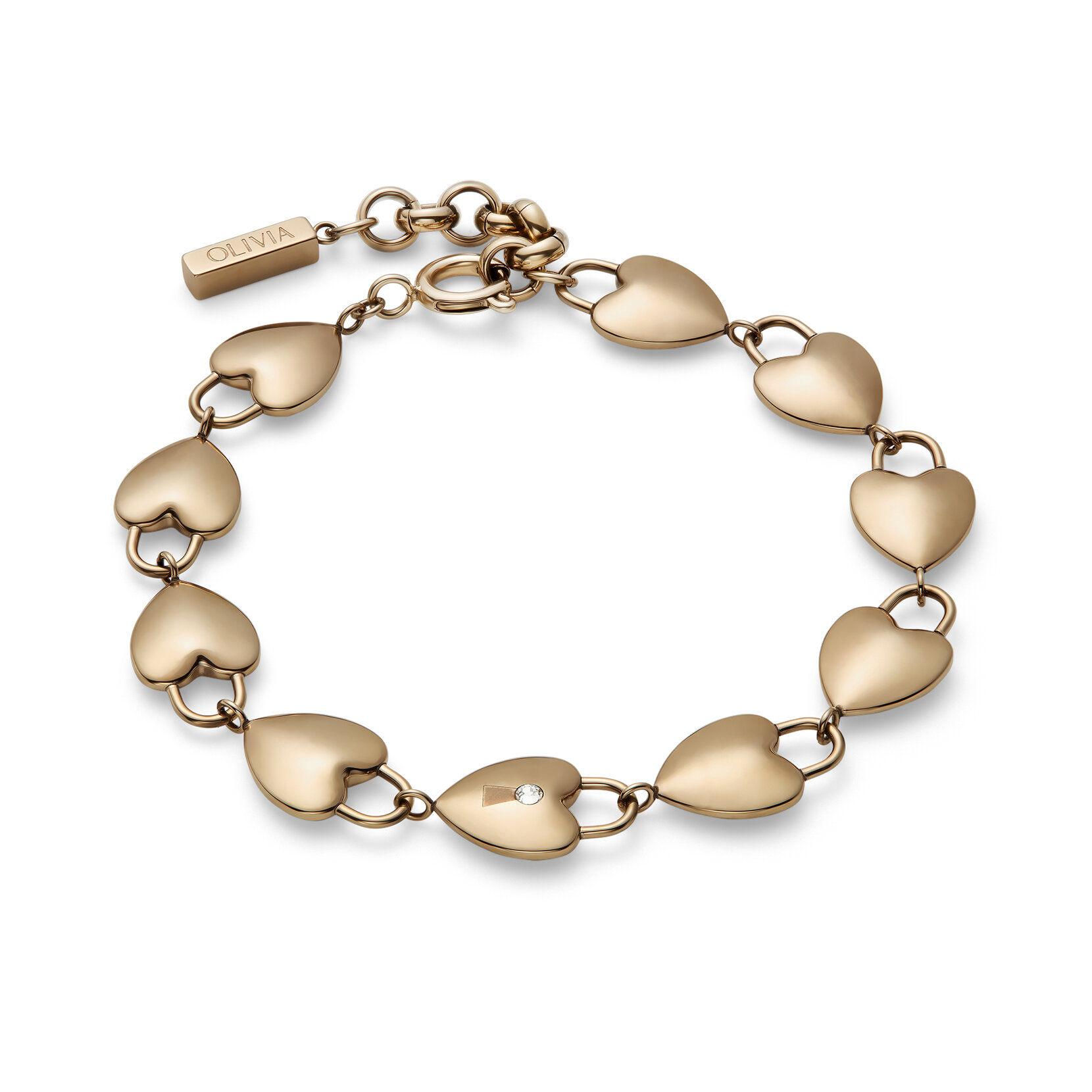 Locked Heart Rose Gold Plated Bracelet