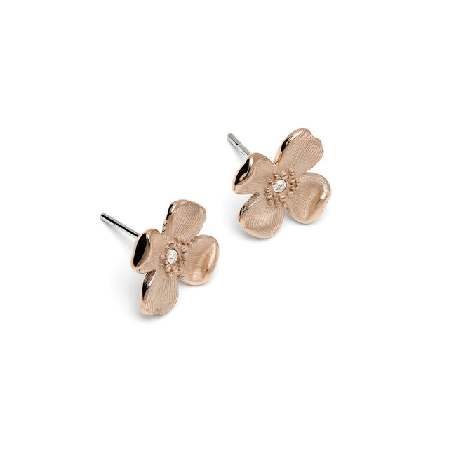 Clous d'oreilles Fleur de cornouiller Or rose