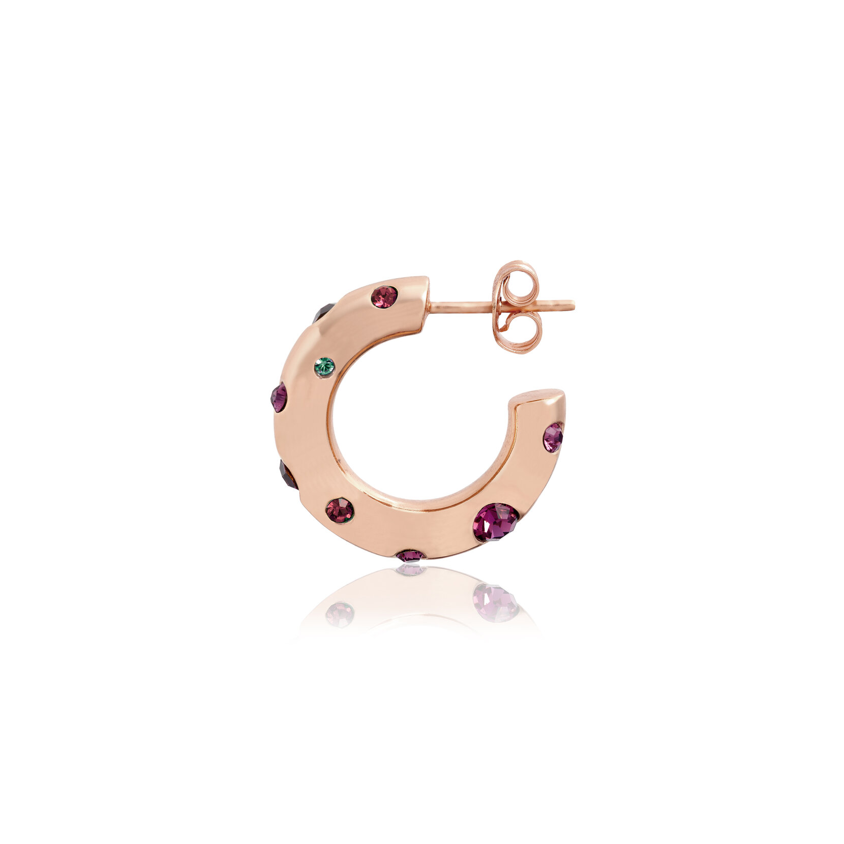 Rose Gold Rainbow Chubby Hoops