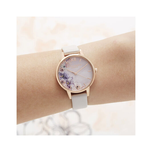 Watercolour Florals Blush & Rose Gold Watch