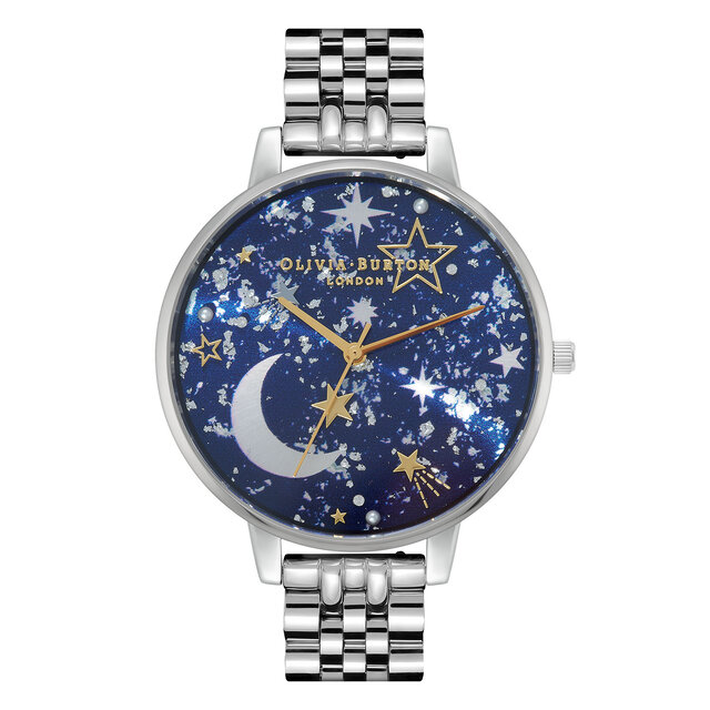 38mm Blue & Silver Bracelet Watch