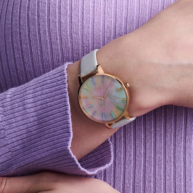 38mm Rose Gold & Blush Leather Strap Watch