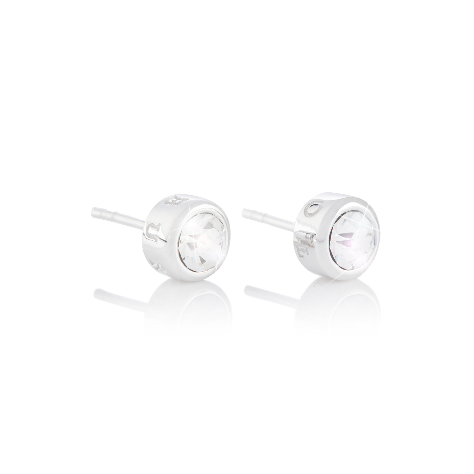 Clous d’oreilles ronds rhodium