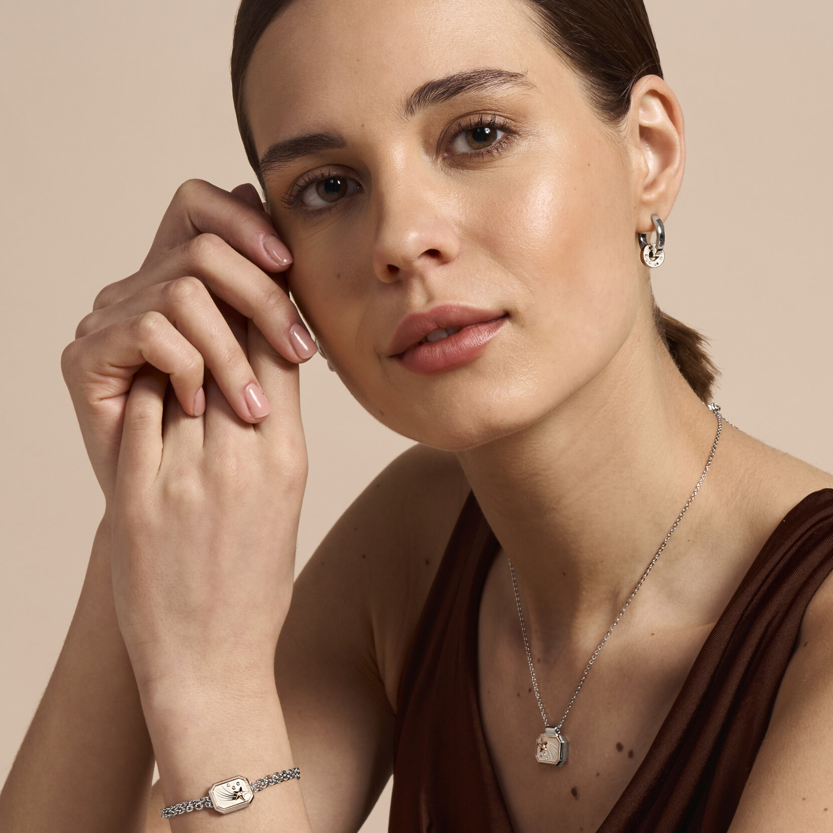Collier Shooting Star Ivoire & Argent