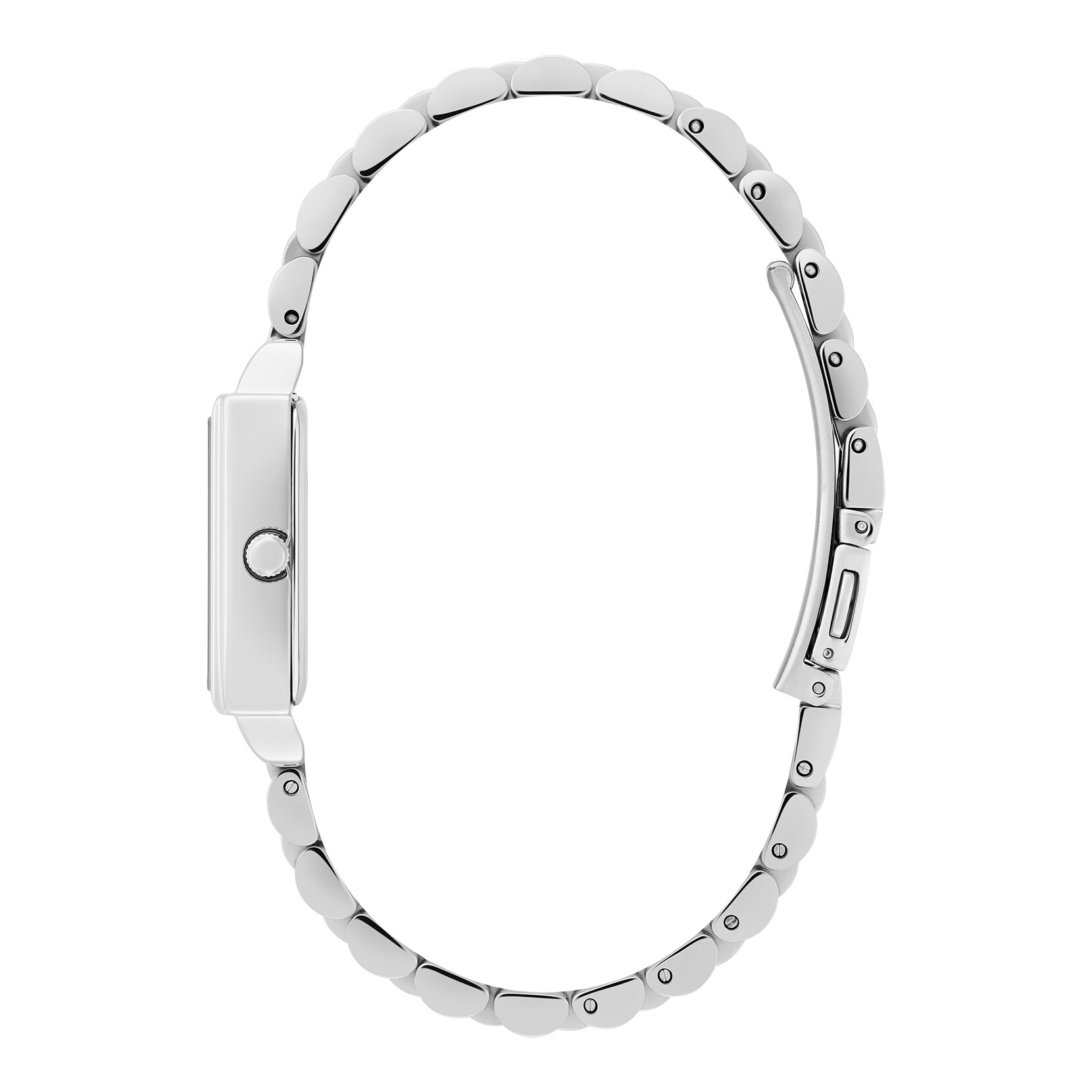 21mm Rectangle White & Silver Bracelet Watch